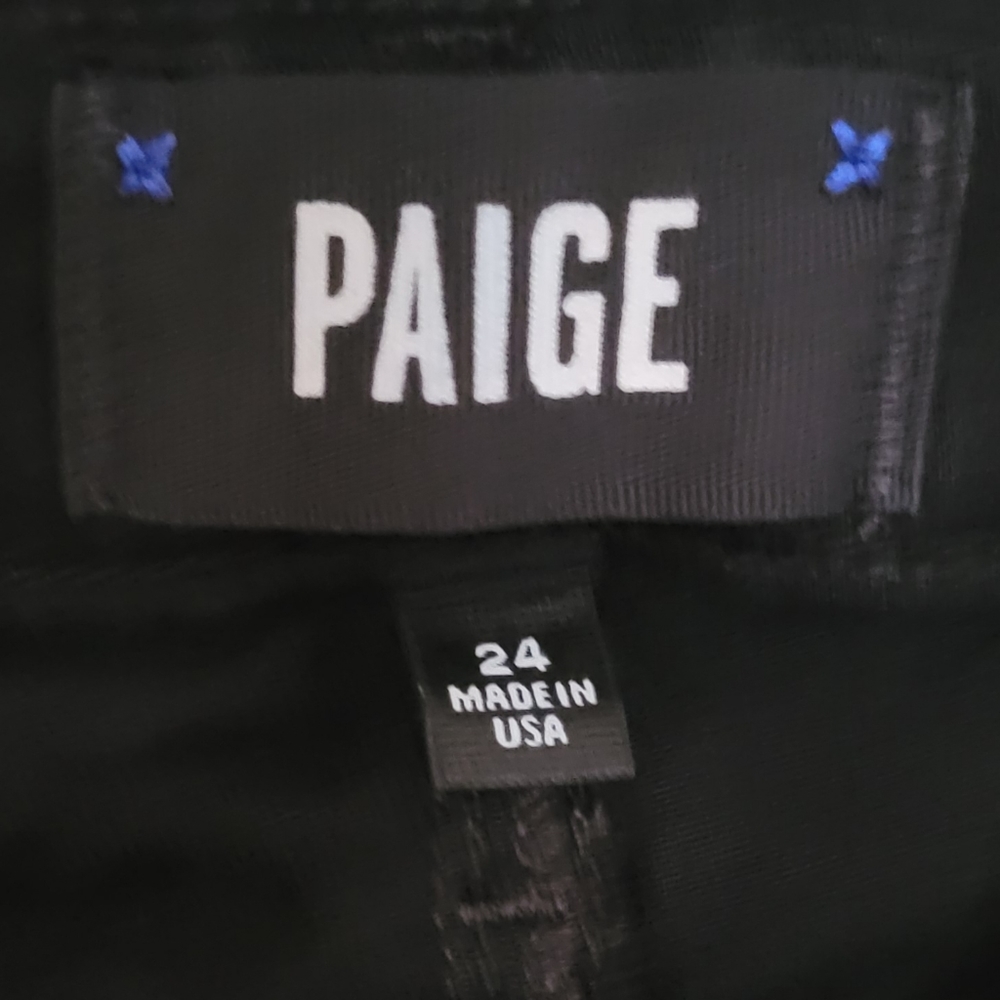 PAIGE ANTHROPOLOGIE Hoxton Ankle Skinny Black Jeans Size 24 - Picture 8 of 9